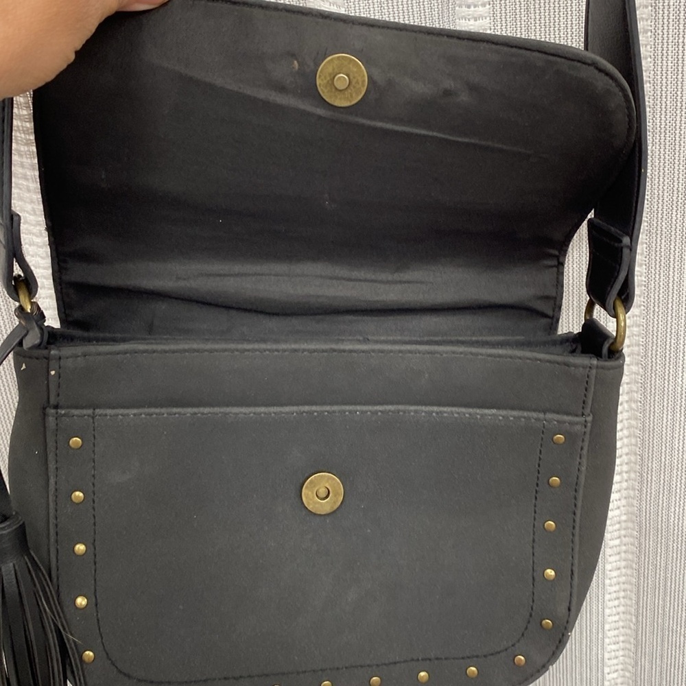 Western Country Style Black w/‎ Bronze Studs Purse Shoulder Bag Adjustable Strap - Picture 7 of 13